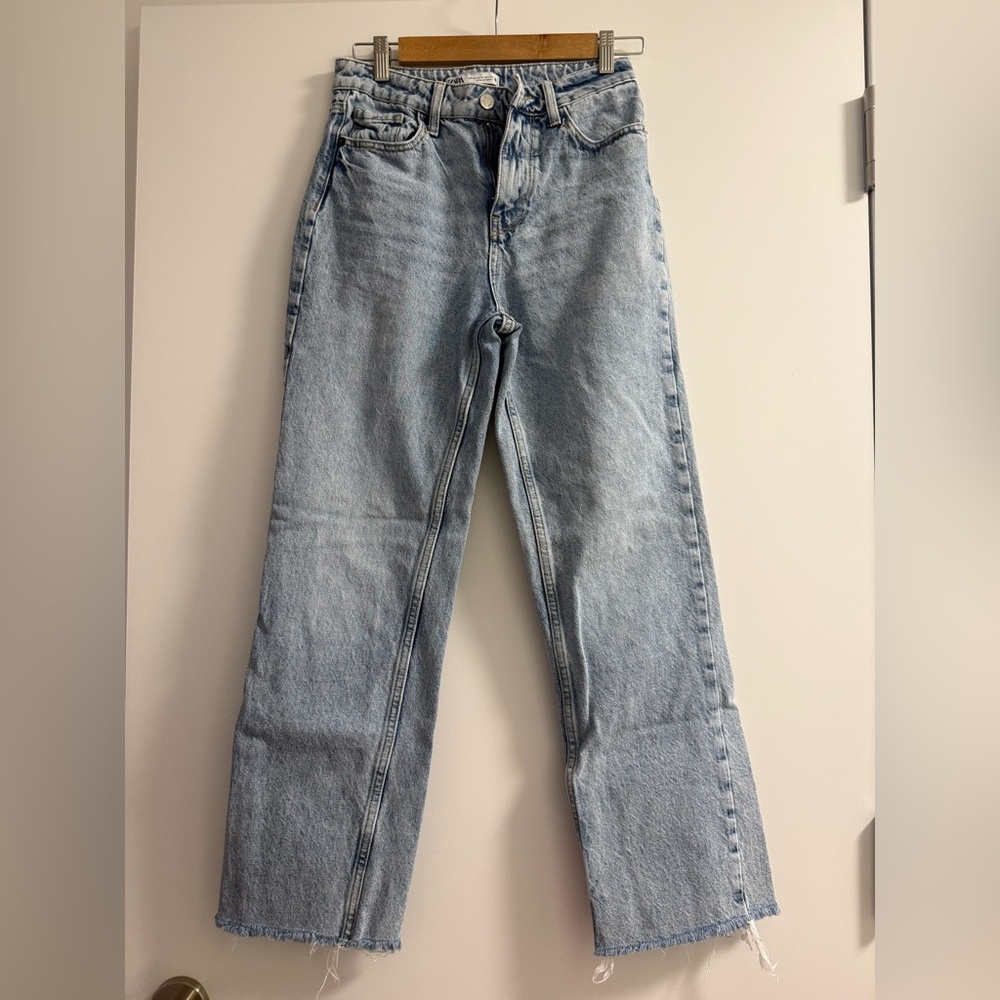 Zara Light Wash Straight Leg Jeans